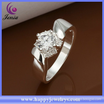 New arrival hot selling white zircon factory direct price 925 sun silver ring (CR366)
